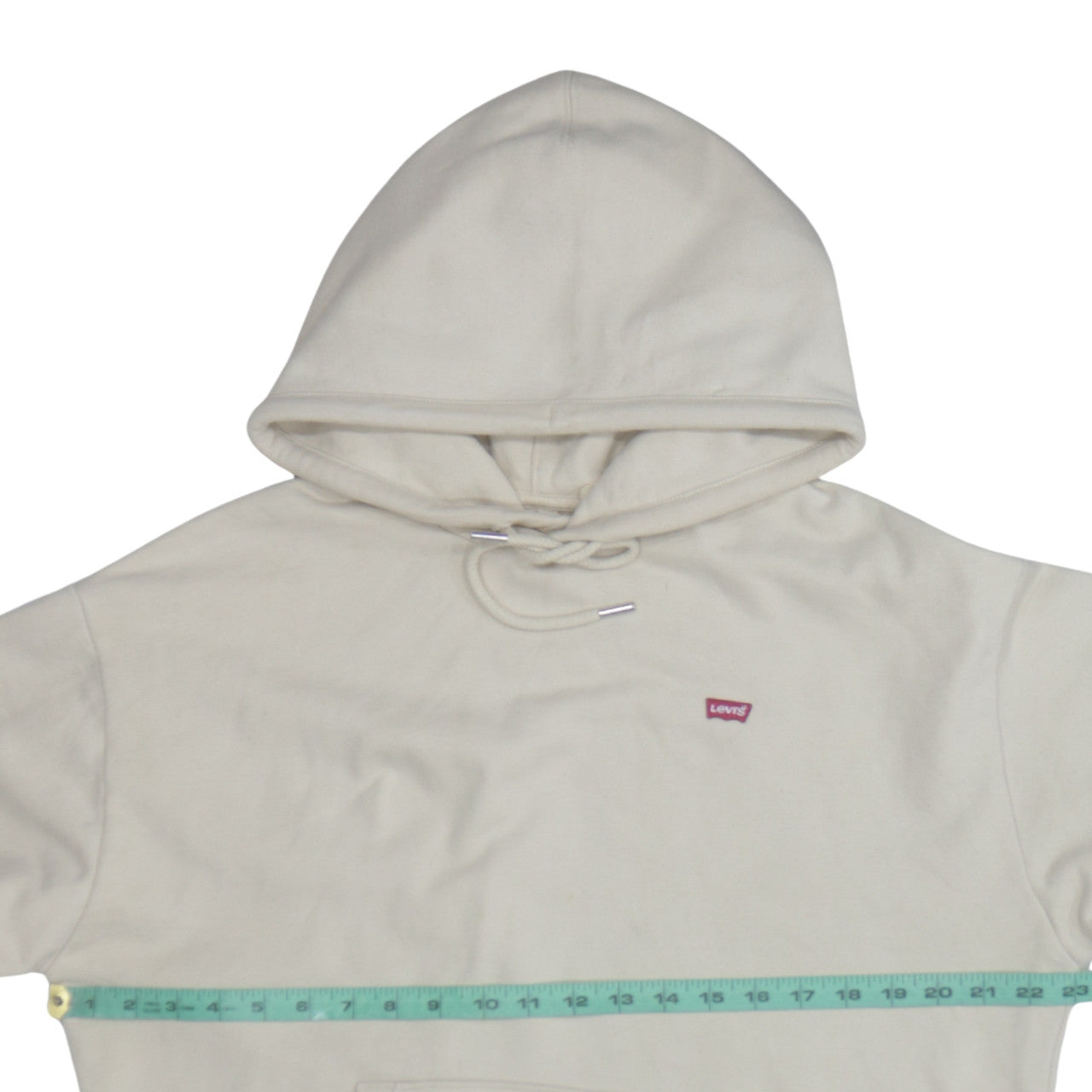 Levi's Men's Beige Pullover Hoodie L Regular Fit Logo Fleece