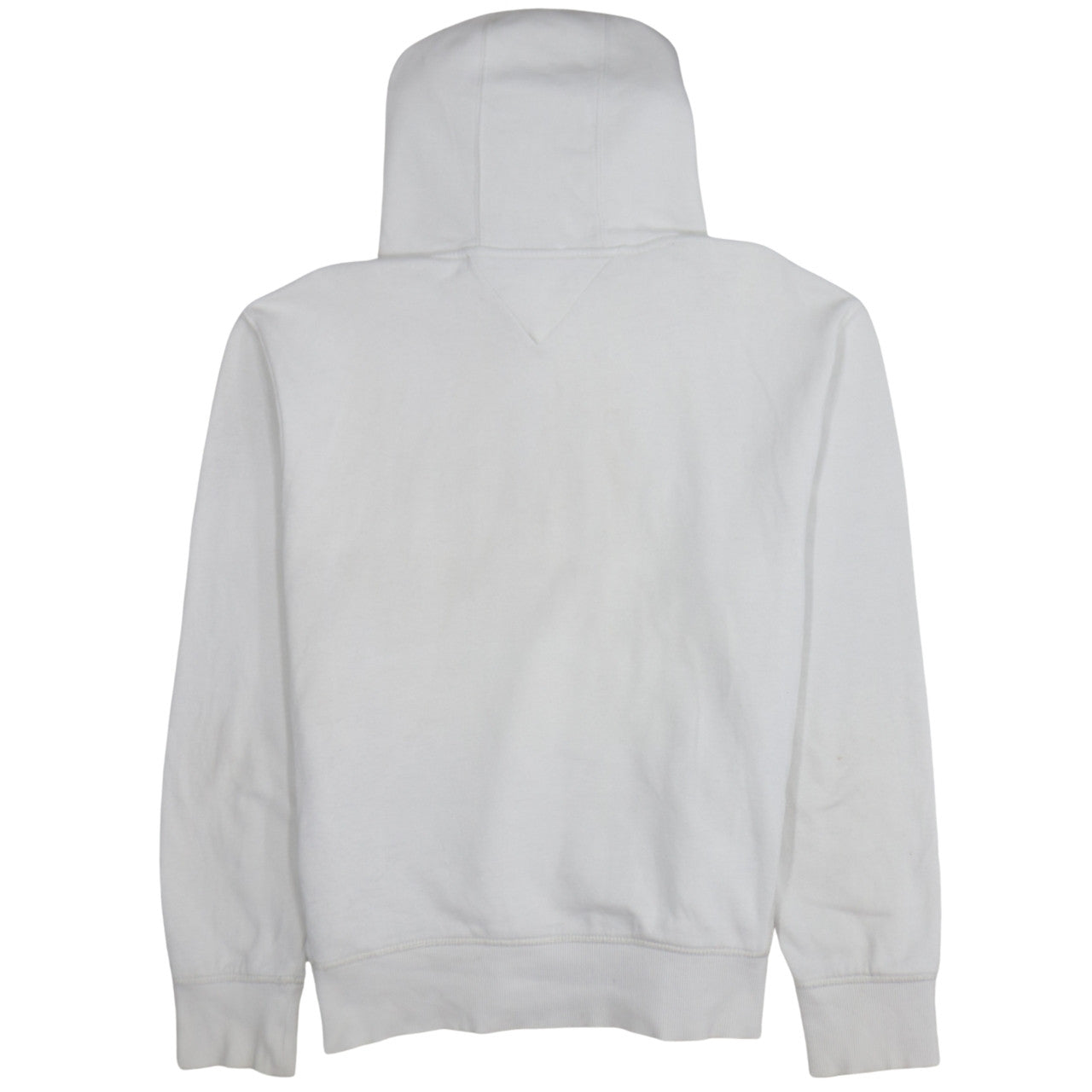 Tommy Hilfiger Men's White Pullover Hoodie L Regular Fit Cotton