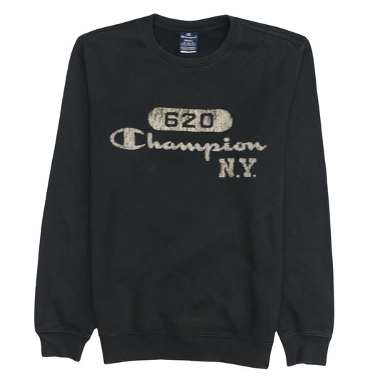 Champion Men’s Black Crew Neck Pullover Sweatshirt Small