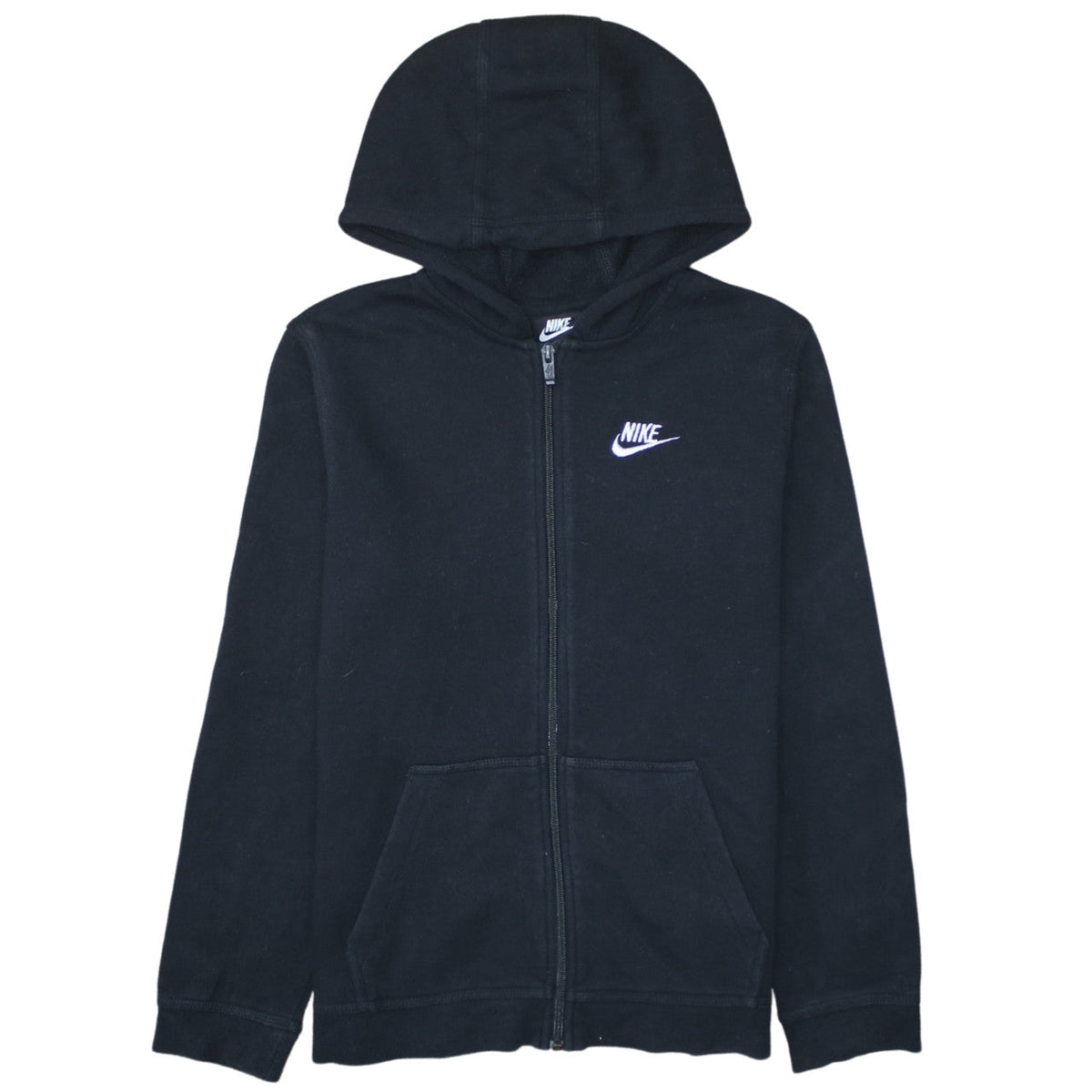 Nike Boys Black XL Full Zip Hoodie Sweatshirt Standard Fit Logo Detail