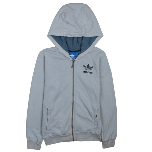 Adidas Men's Grey Full Zip Hoodie XS Logo Sportswear Sweatshirt