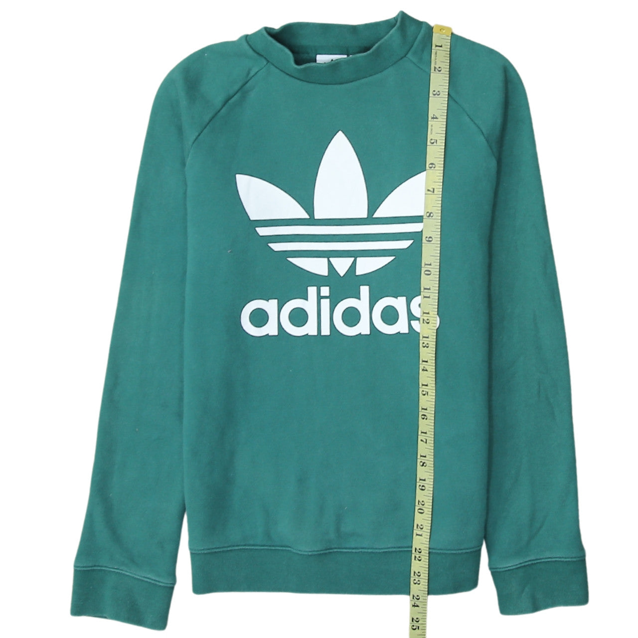 Adidas Women Green Crew Neck Long Sleeve Pullover Sweatshirt UK 8
