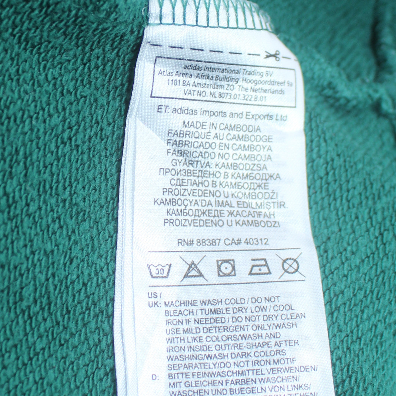 Adidas Women Green Crew Neck Long Sleeve Pullover Sweatshirt UK 8