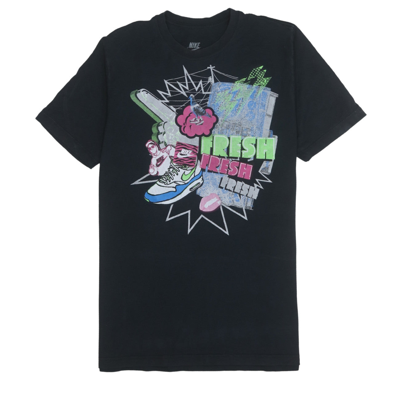 Nike Men's Black Graphic Print T-Shirt Size L Regular Fit