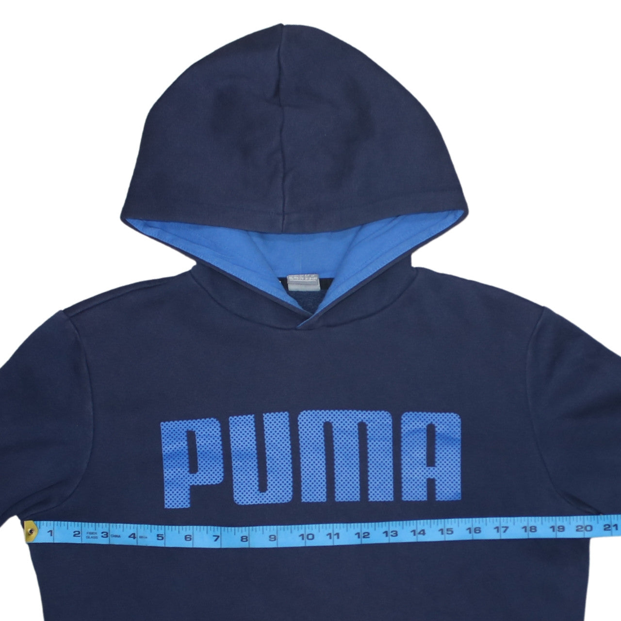 Puma Boys Navy Blue Pullover Hoodie Long Sleeve Logo Sweatshirt Age 14