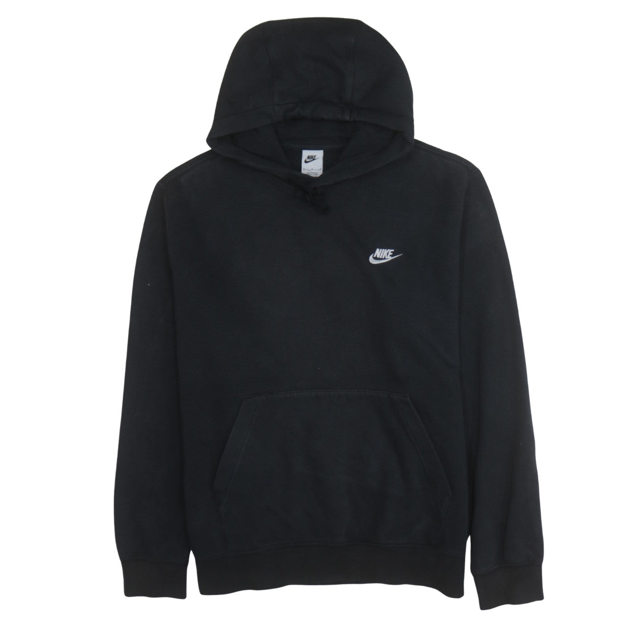 Nike Men’s Black Pullover Fleece Hoodie M Regular Fit Logo Design