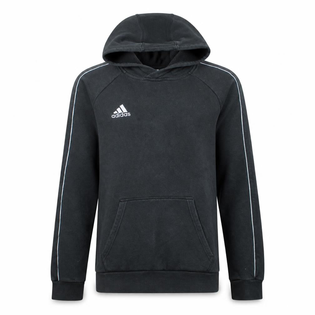 Front view of Adidas Men's Black Pullover Hoodie Small Sports Fleece