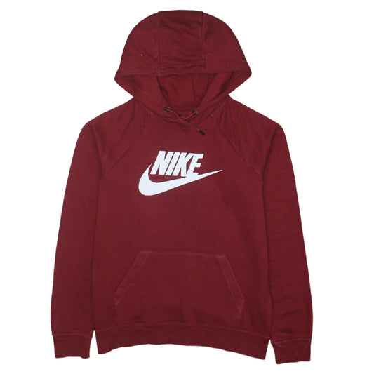 Nike Men's Red Pullover Hoodie Small Logo Graphic Fleece Sweatshirt