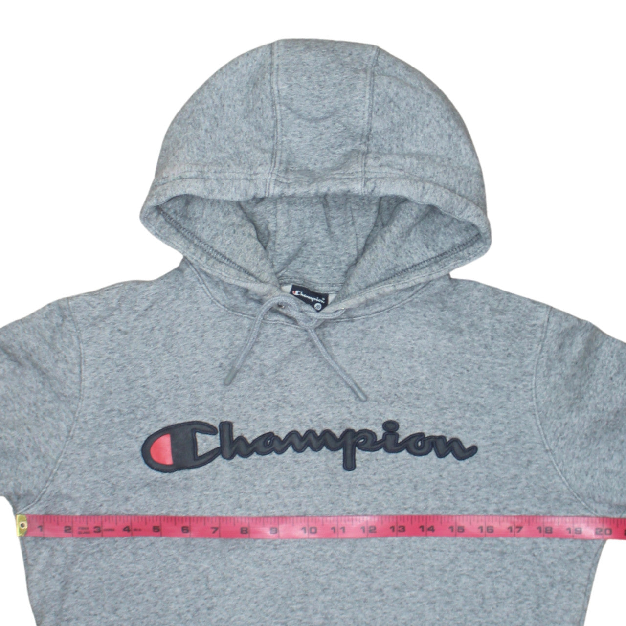 Champion Men’s Grey Pullover Hoodie Small Logo Fleece Sweatshirt