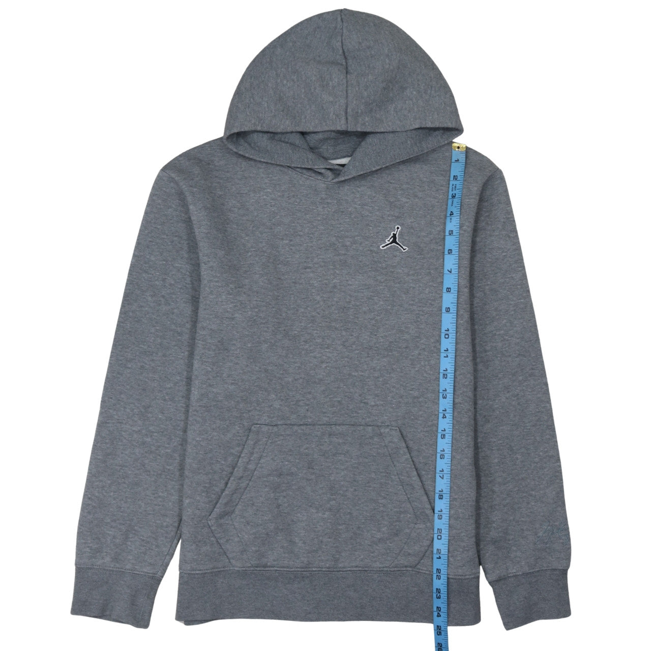 Jordan Boys Grey Pullover Hoodie Long Sleeve Athletic Sweatshirt Size M