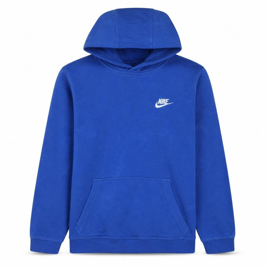 Nike Blue Pullover Hoodie Teens L Logo Cotton Blend Fleece