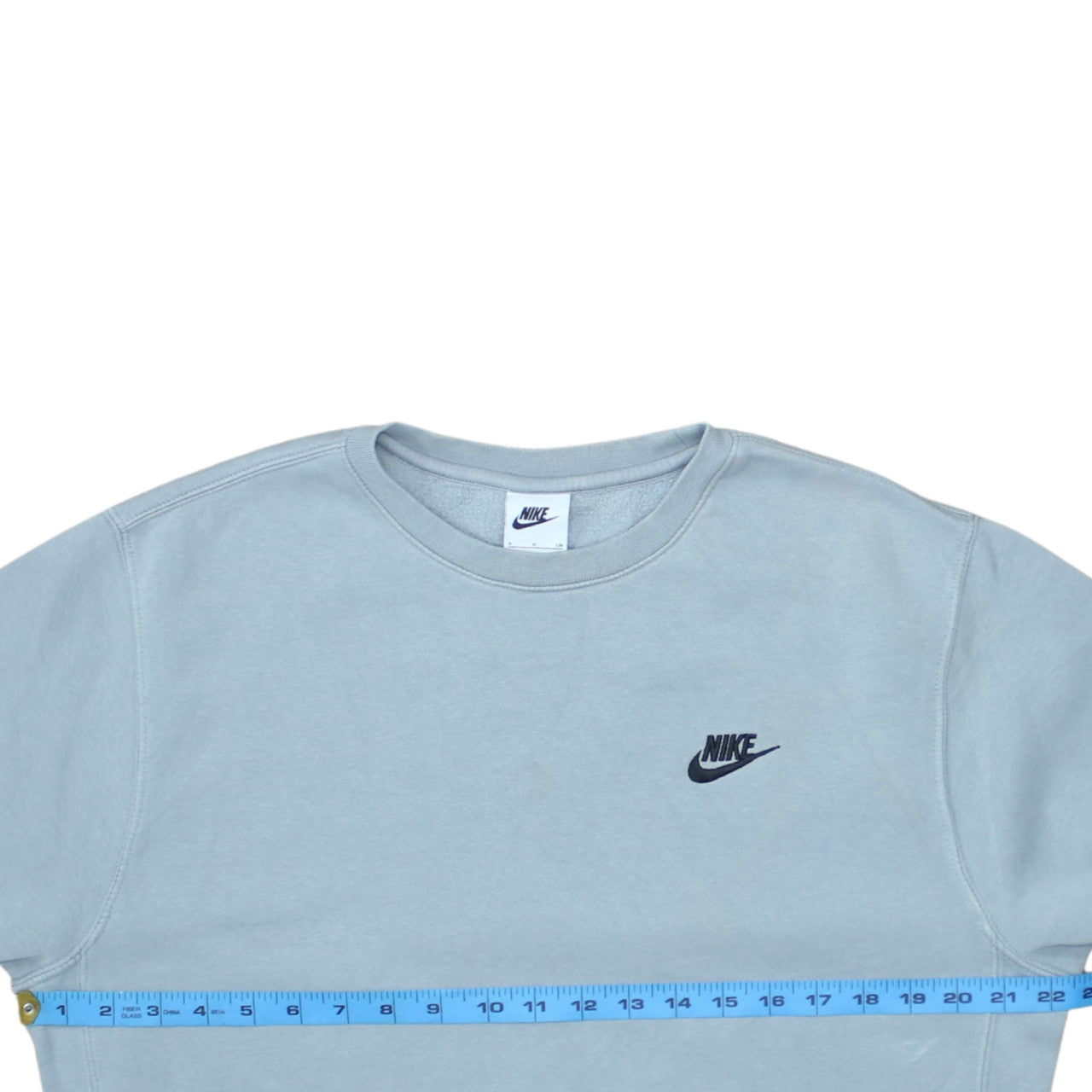 Nike Men's Blue Crew Neck Pullover Sweatshirt S Logo Cotton Blend