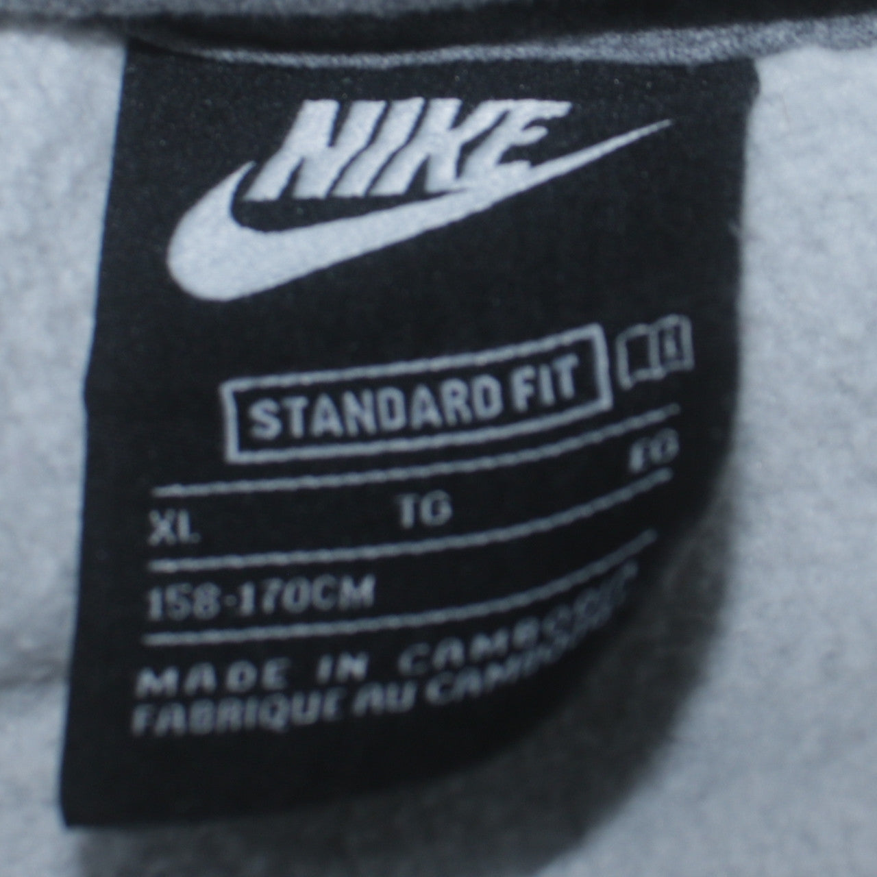 Nike Boys Grey XL Pullover Hoodie - Standard Fit Fleece Sweatshirt