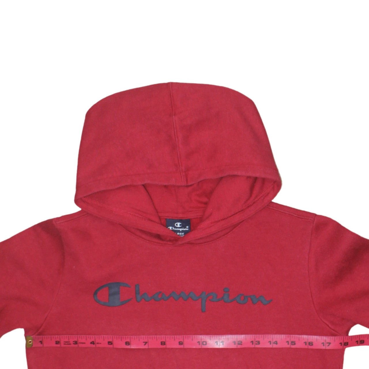 Champion Boys Red Pullover Hoodie Size Large 11-12 Years Logo Design