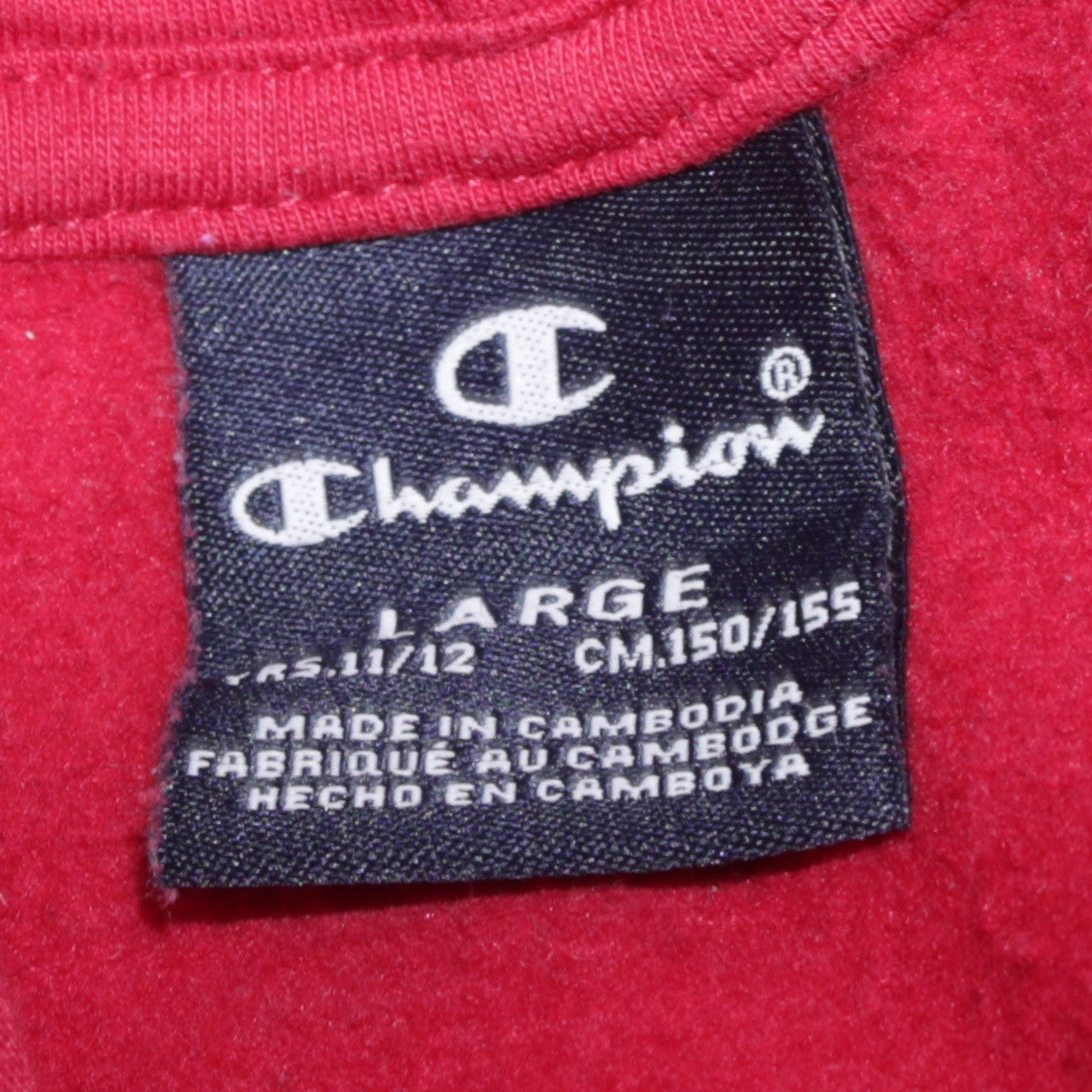 Champion Boys Red Pullover Hoodie Size Large 11-12 Years Logo Design