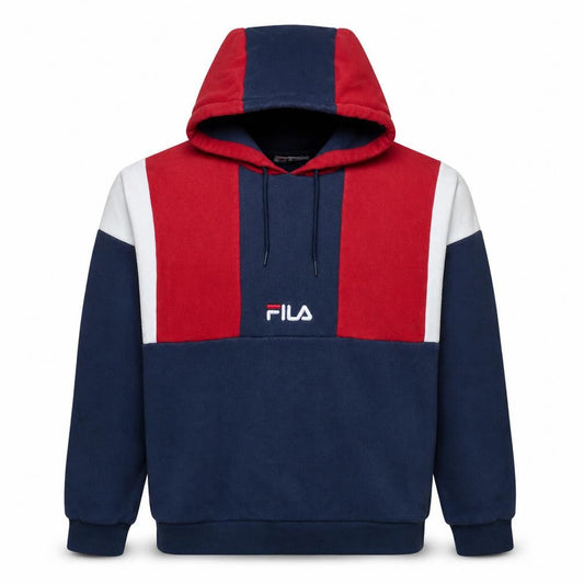 FILA Men’s Multicoloured Pullover Hoodie L Retro Sportswear
