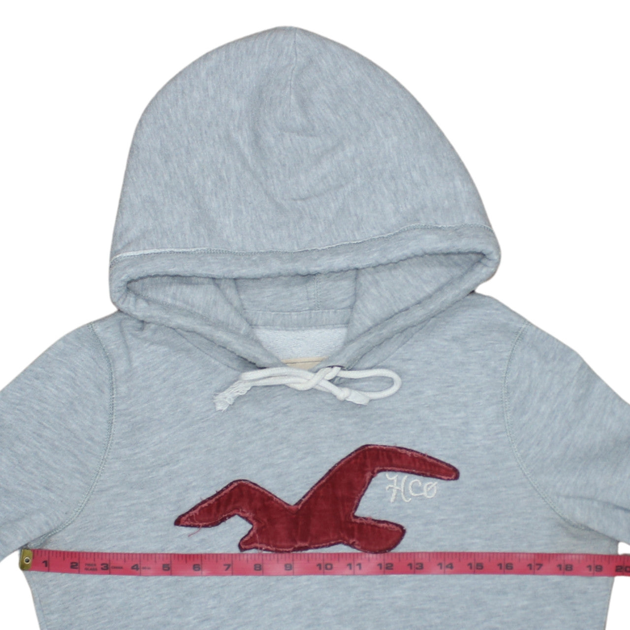 Hollister Men’s Grey Pullover Hoodie L Logo Embroidered Classic Style