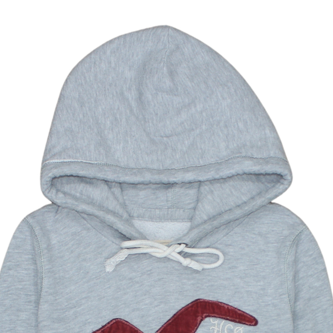 Hollister Men’s Grey Pullover Hoodie L Logo Embroidered Classic Style