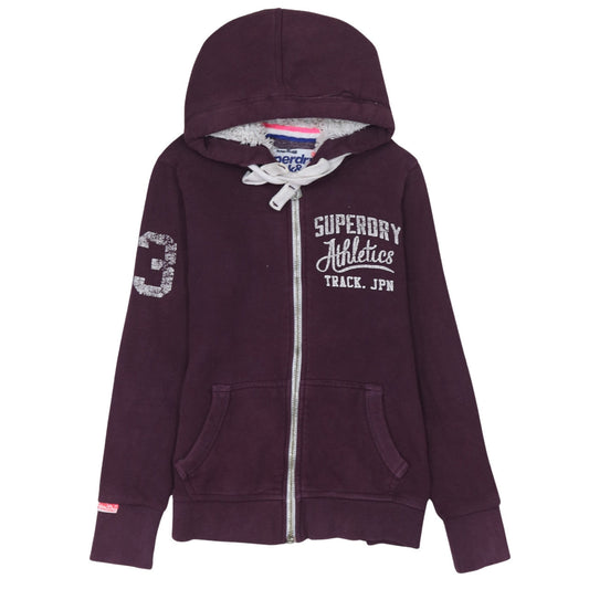 Superdry Women's Purple Full Zip Hoodie Size S Track & Field Lined