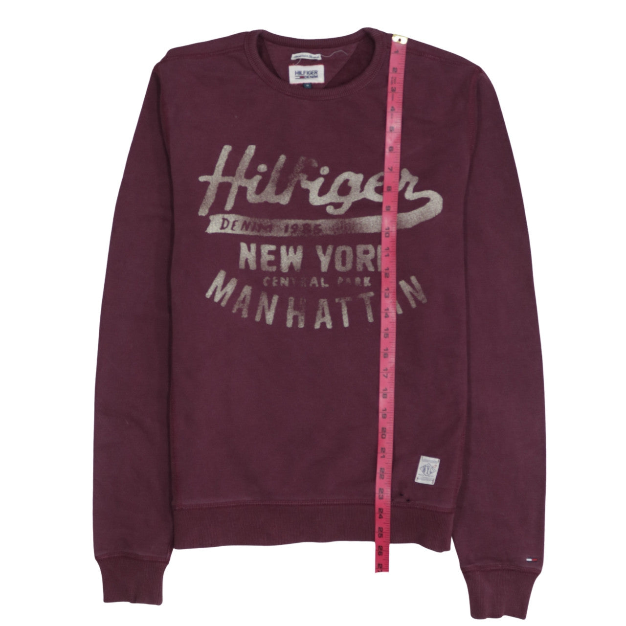 Tommy Hilfiger Men's Brown Logo Sweatshirt M Crew Neck Pullover