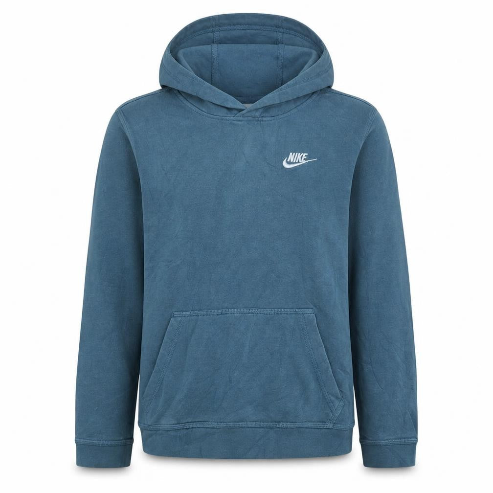 Front view of Nike boys’ blue pullover hoodie xl 158-170cm casual cotton sweatshirt