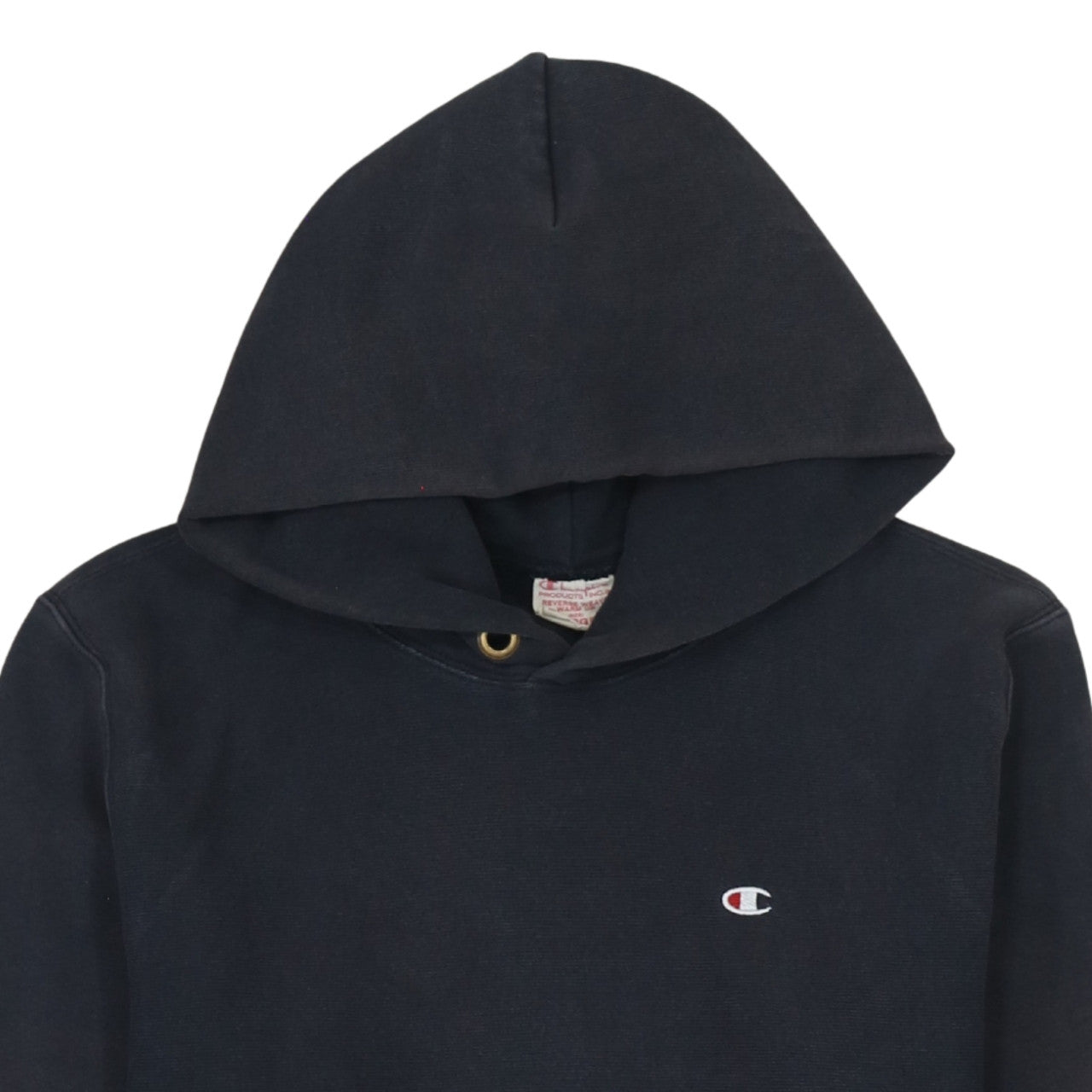 Champion Mens Black Reverse Weave Pullover Hoodie Large Cotton