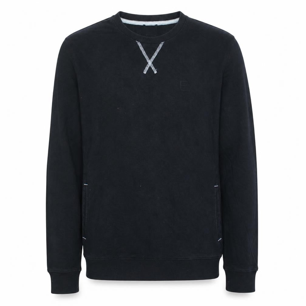 Front view of Emporio Armani EA7 Men's Black Cotton Pullover Sweatshirt L