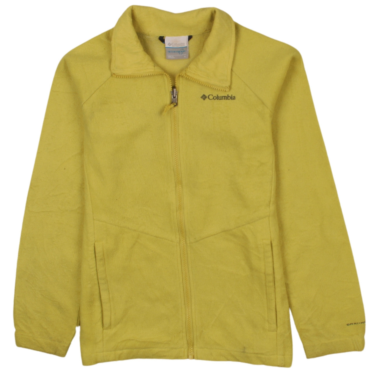 Columbia Women’s Yellow Full Zip Fleece Jacket L Lightweight Outdoor