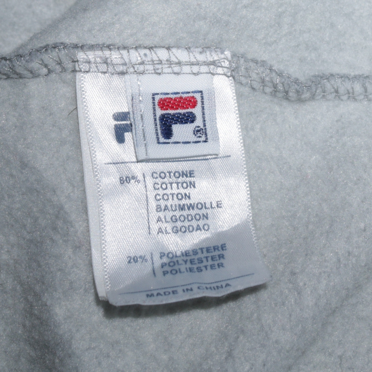 Fila Mens Grey Hoodie M Pullover Logo Hooded Sweatshirt