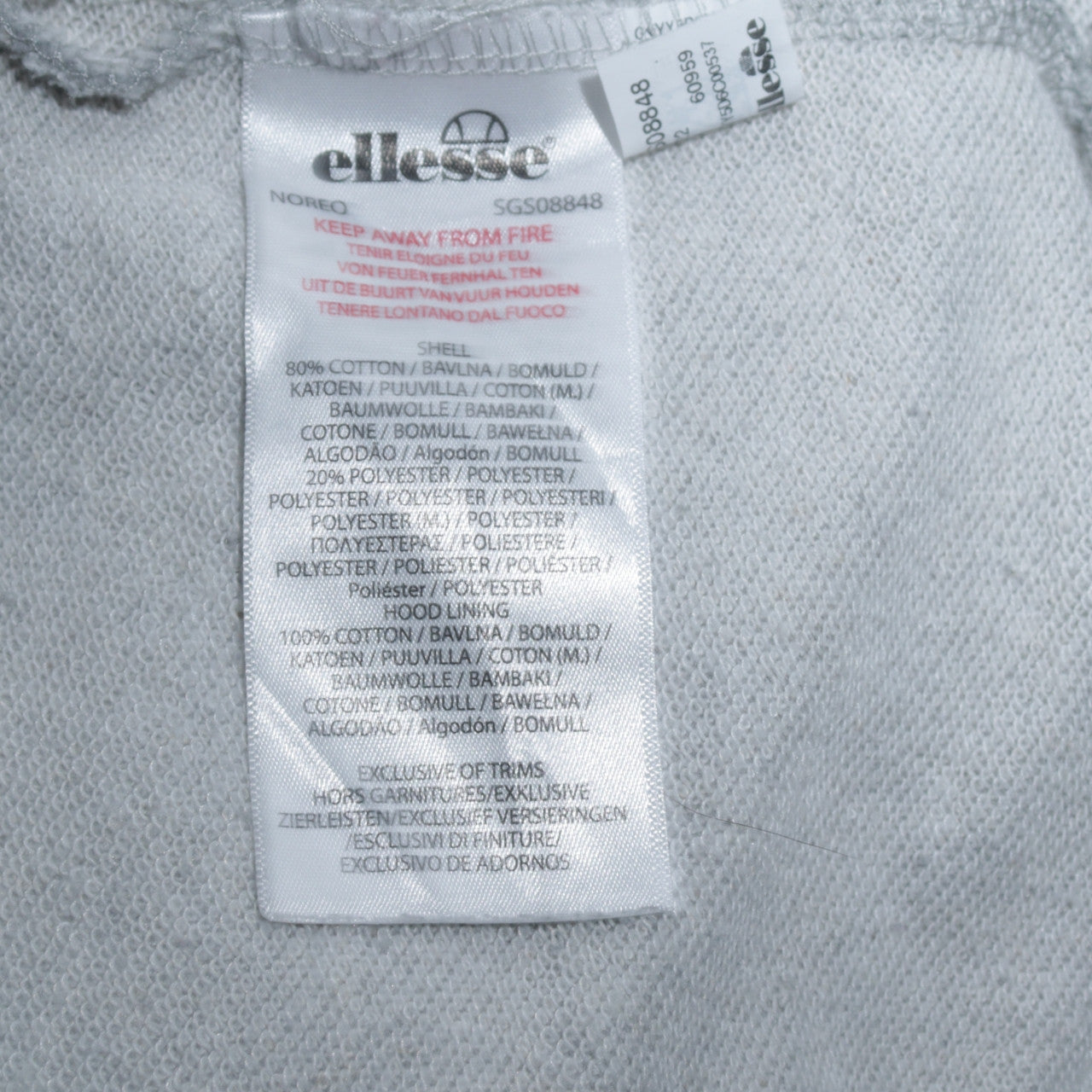 Ellesse Womens Grey Pullover Hoodie UK 18 Cotton Blend Casual