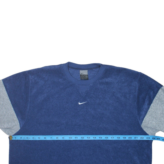 Nike Mens Blue Crew Neck Pullover Sweatshirt Size L Fleece Sportswear