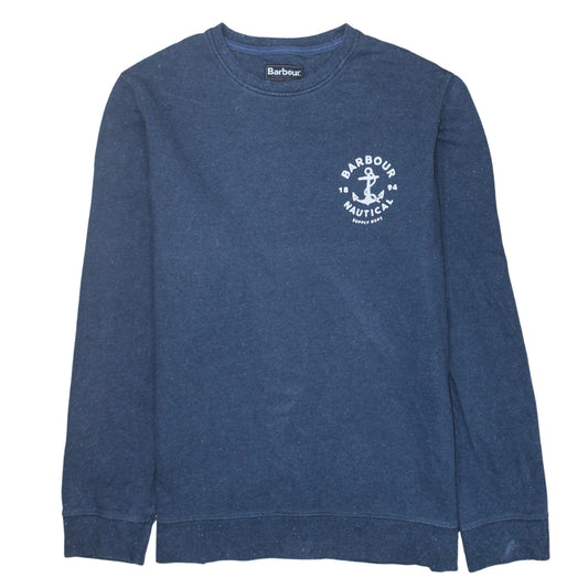 Barbour Men's Blue XL Nautical Logo Crew Neck Sweatshirt