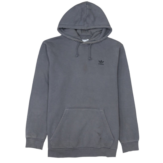 Adidas Men's Grey L Hoodie Track Jacket with Logo & Pocket