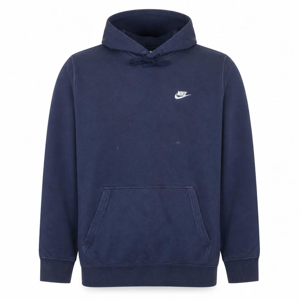 Front view of Nike Men's Blue XL Pullover Hoodie Fleece Logo Sportswear