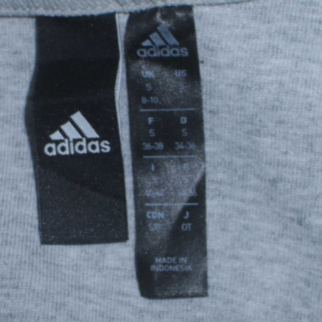 Adidas Women Grey White Full Zip Hoodie Size S 8-10 Geometric Print