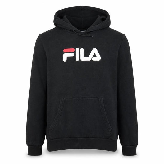 Fila Mens Black Pullover Hoodie S Logo Fleece Sportswear