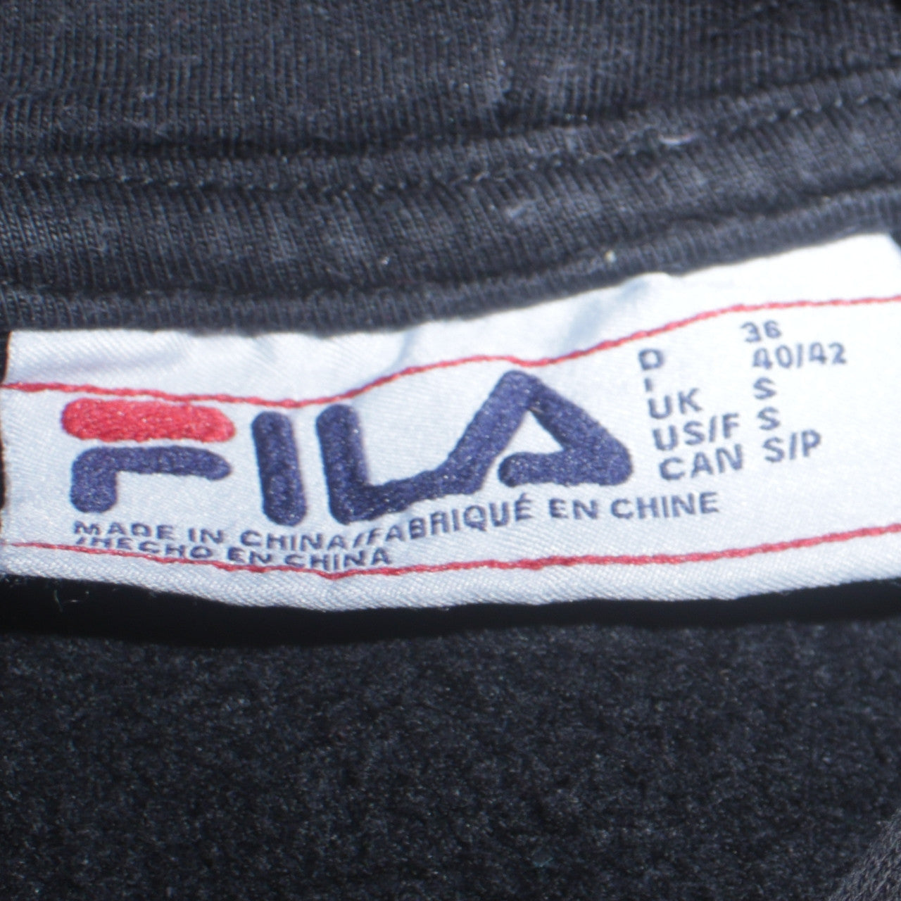 Fila Mens Black Pullover Hoodie S Logo Fleece Sportswear