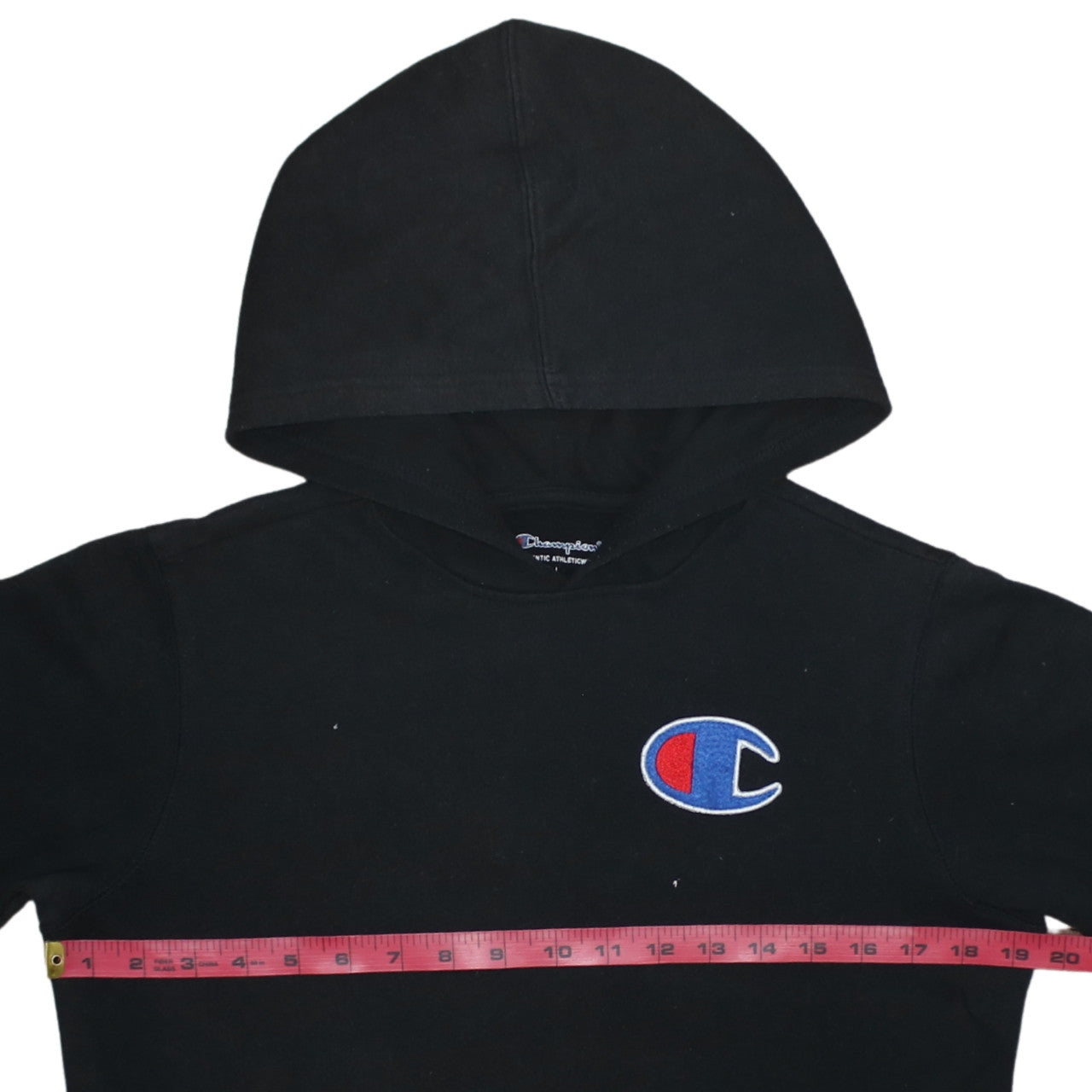 Champion Boys Black Pullover Hoodie L Cotton Blend Logo Athletic Sweatshirt
