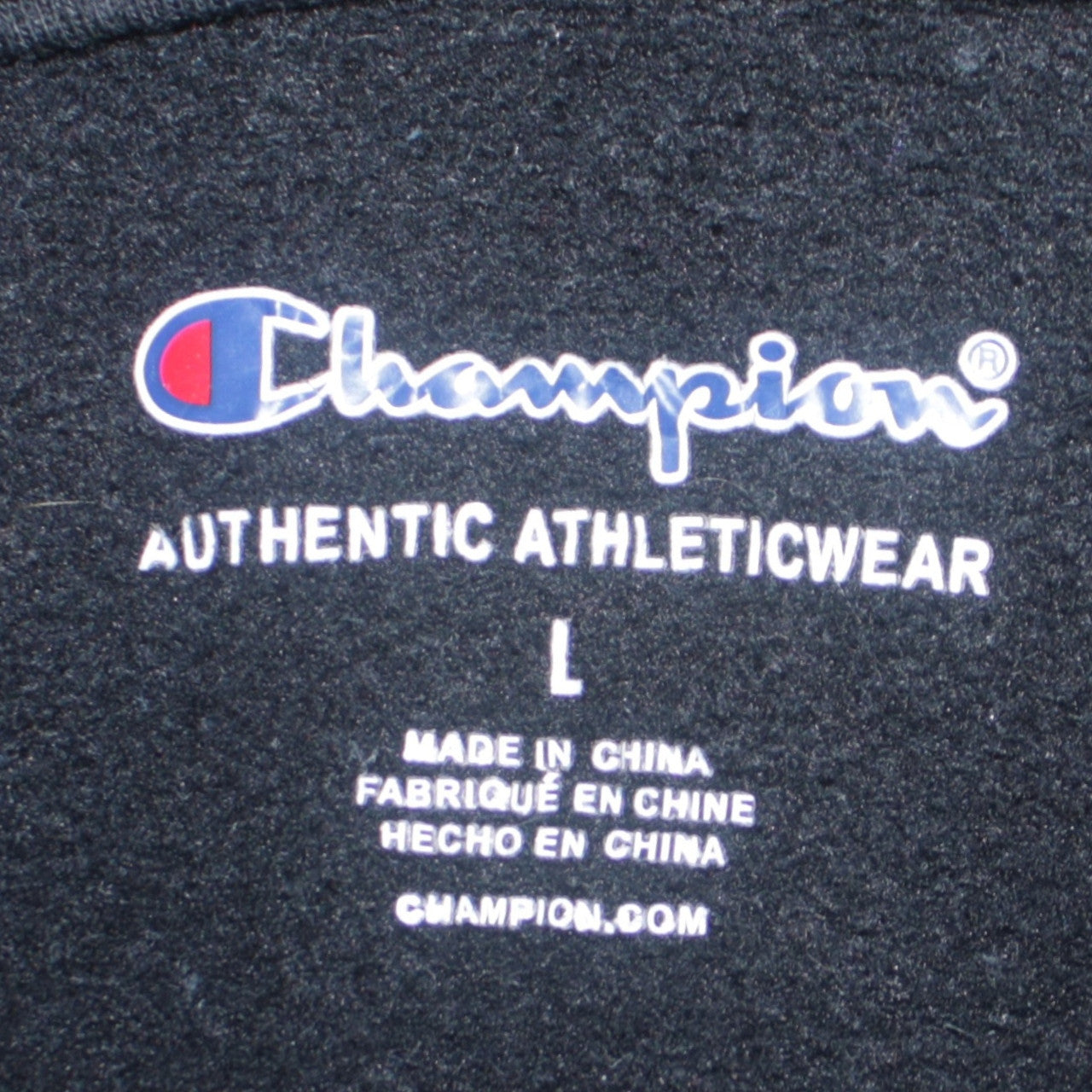 Champion Boys Black Pullover Hoodie L Cotton Blend Logo Athletic Sweatshirt