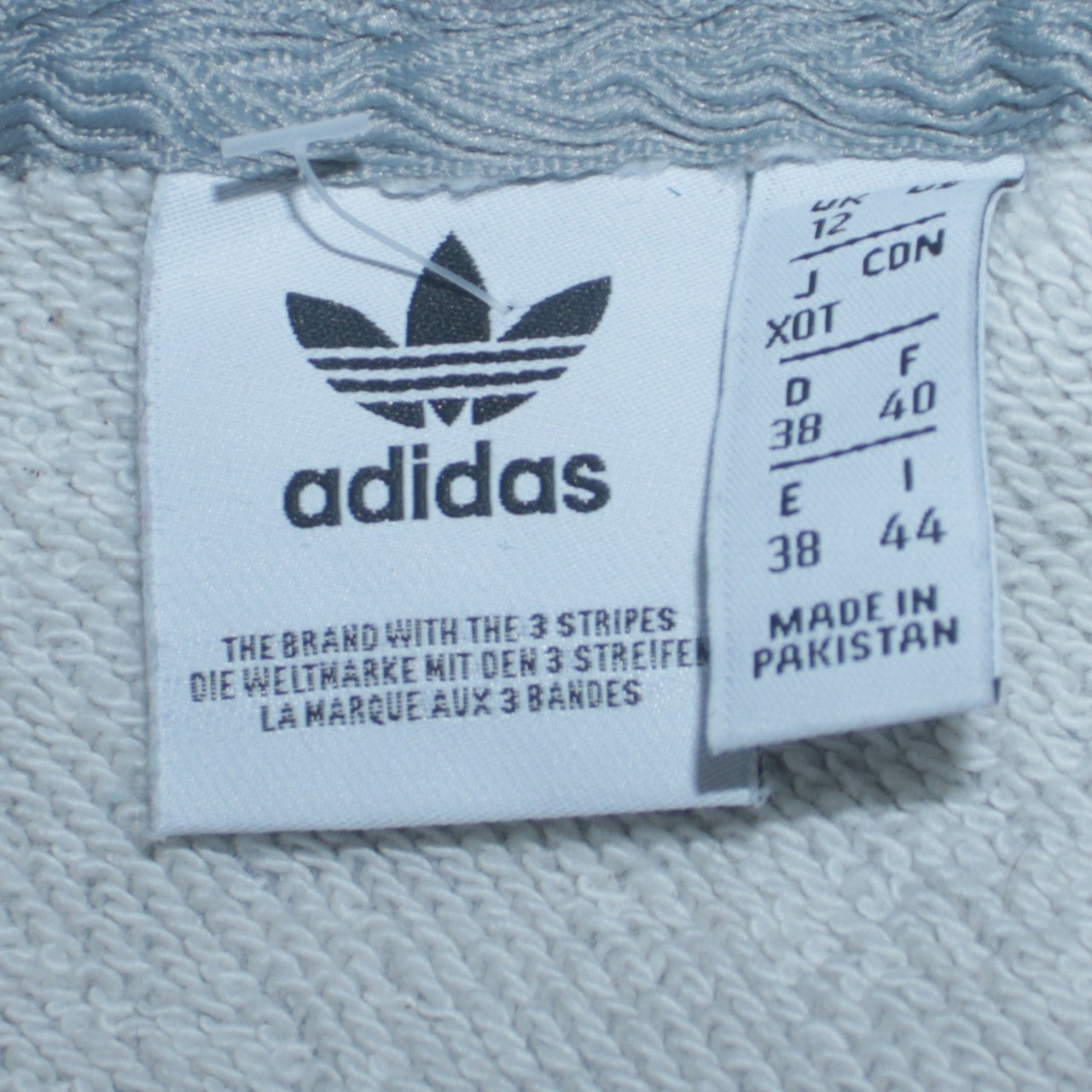 Adidas Women Grey Pullover Hoodie UK 12 Logo Print Lined Sweatshirt