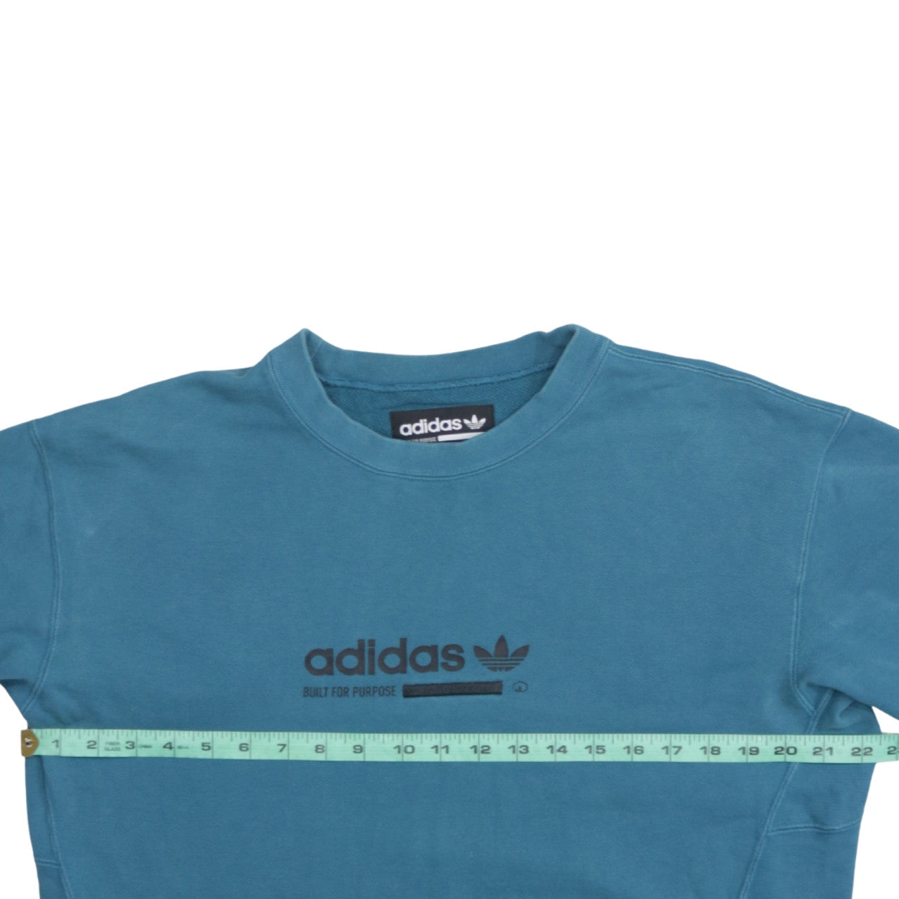 Adidas Men's Blue Crew Neck Pullover Logo Sweatshirt Size S