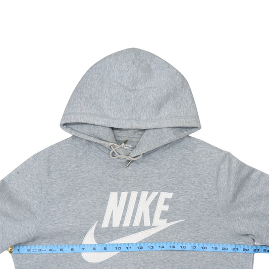 Nike Mens Grey Pullover Hoodie M Sportswear Logo Fleece