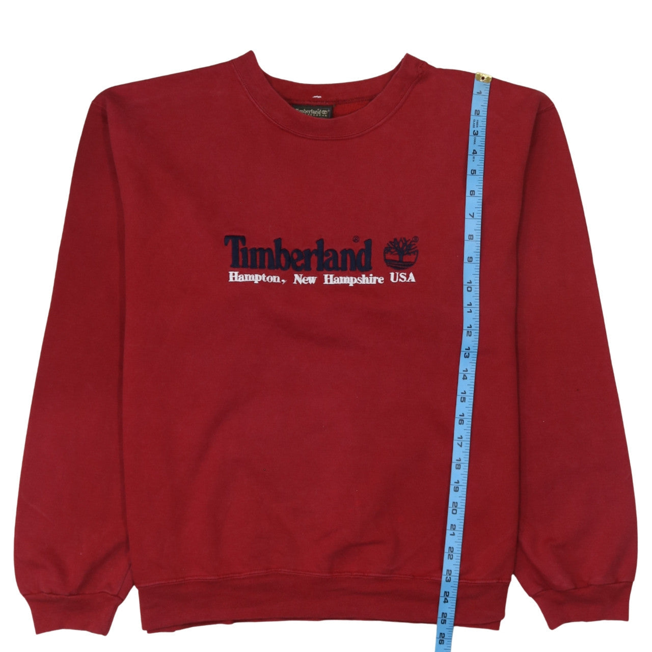 Timberland Mens Red Crew Neck Pullover Sweatshirt XL Classic Fit