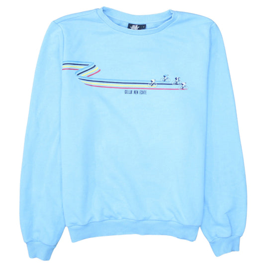 Gelijk Nen Echte Women's Blue Cotton Blend Pullover Sweatshirt Size S