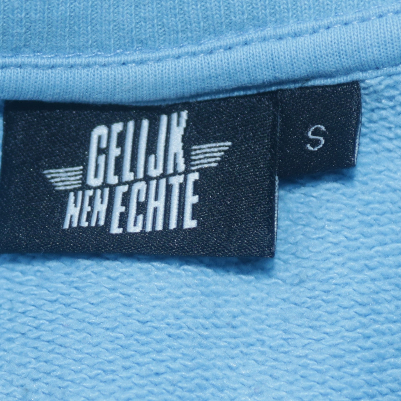 Gelijk Nen Echte Women's Blue Cotton Blend Pullover Sweatshirt Size S