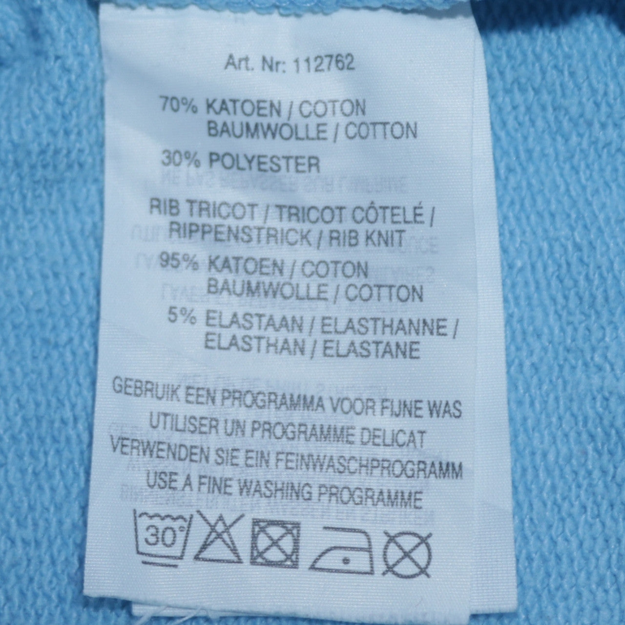 Gelijk Nen Echte Women's Blue Cotton Blend Pullover Sweatshirt Size S