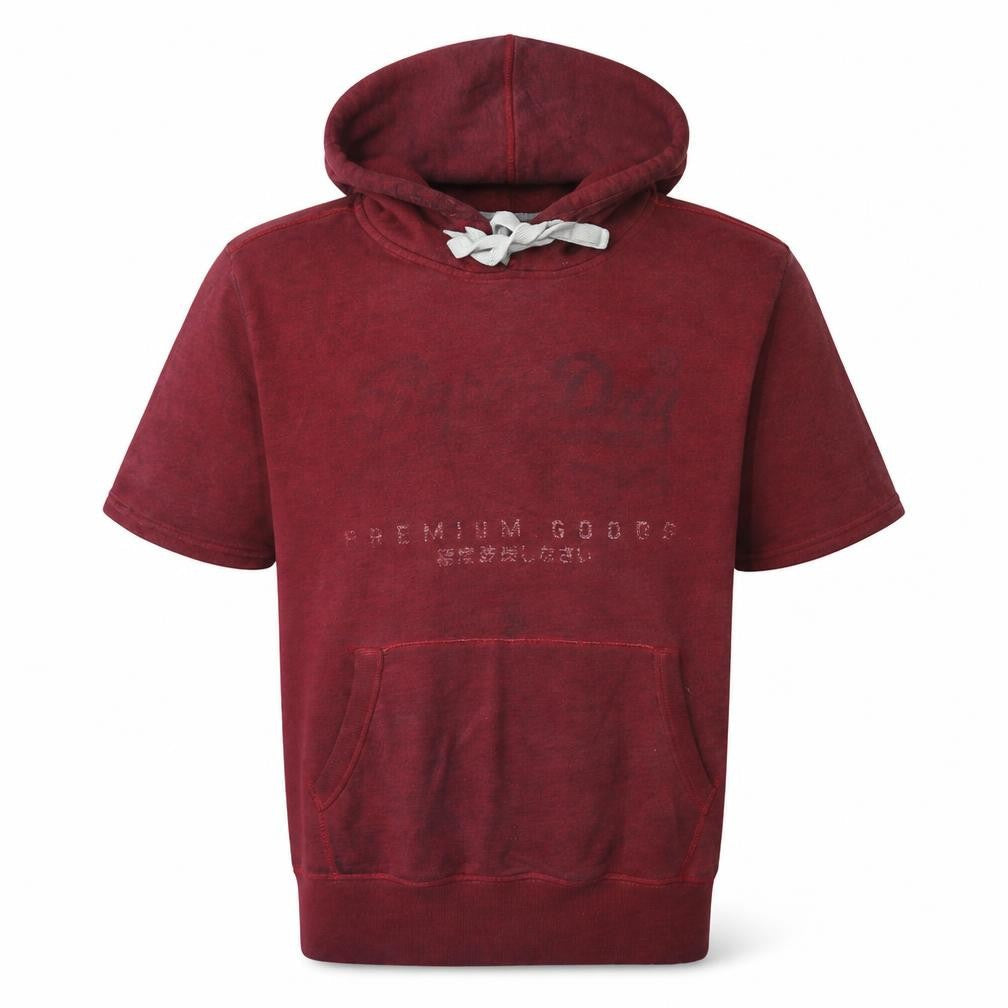 Superdry Men’s Red Short Sleeve Pullover Hoodie Size M