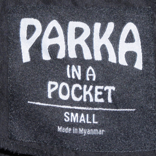 Parka In A Pocket Men’s Black Hooded Lightweight Water Resistant Parka Jacket Small