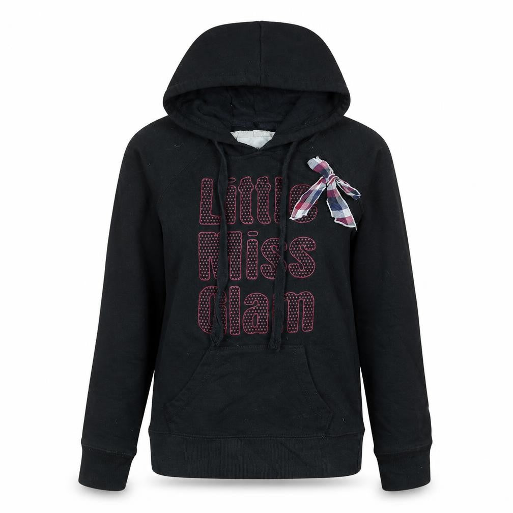 Jennyfer Women's Black Pullover Hoodie Little Miss Glam Small