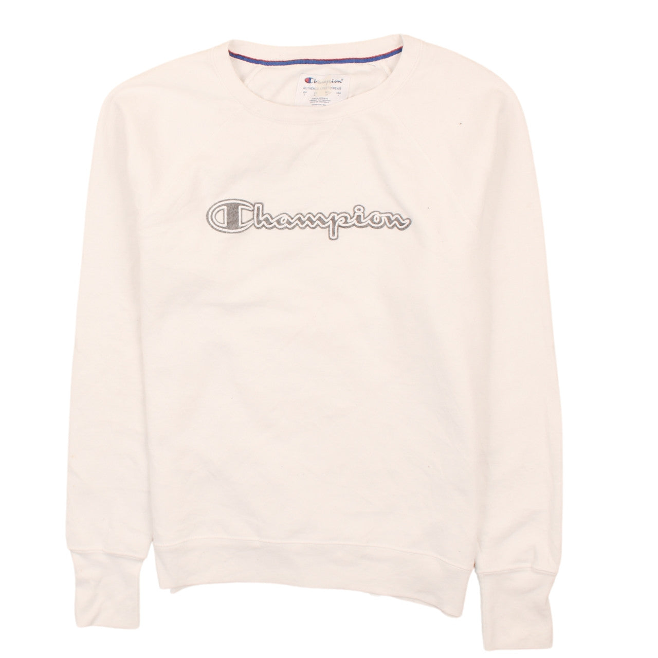 Champion Men's White Crew Neck Pullover Sweatshirt Size S
